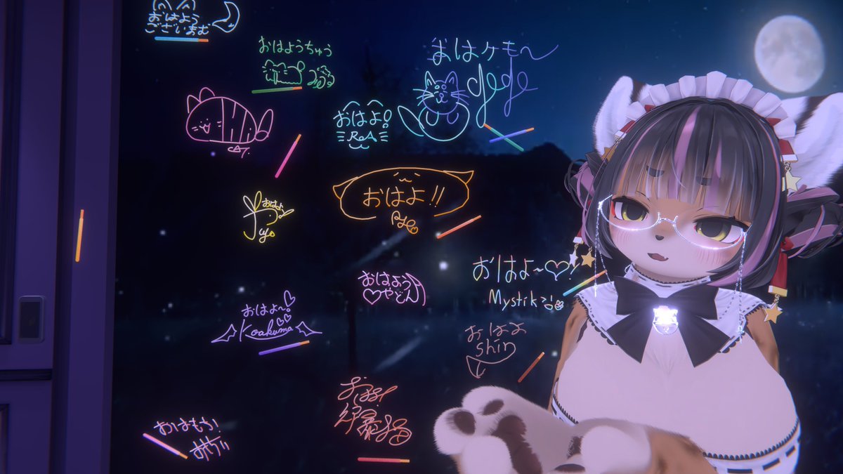 ShinonomeTomoyo's tweet photo. さてさて、日曜日は夜勤明けから別ゲームや改変してて遅くにぶいちゃにインしたんだけど、そのままＶ睡💤
ﾌｱｧ～٩Ꮚ๑´ȏ｀๑Ꮚ۶～ｧ…

夜勤明けだったし、すぐに寝ちゃってたw
沢山の方が逢いに来てくれていました♪
来訪＆書き置き、添い寝もありがと〜💕✨
💓Ꮚ˚๑ ᷇ 𖥦 ᷆๑Ꮚ⌒💕

#灰島
#VRChat https://t.co/iHStpUrL84