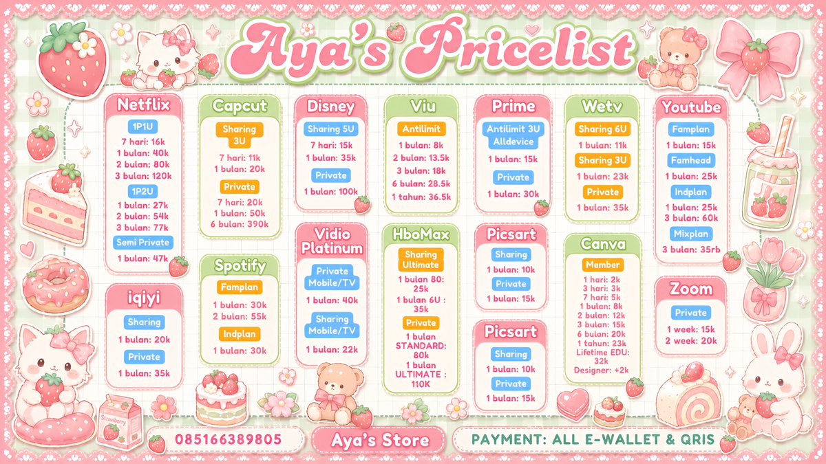 sseubuil's tweet photo. ŴṬƁ BÊLI ĀPPŘEM BERĜARANSI DAN 100% TRÜSTED FAST RESPON!!!🍒❣️

CANVA NETFLIX YT YOUTUBE DISNEY+ HBO VIU AMAZON PRIME WETV IQIYI CHAT GPT PLUS CAPCUT YOUKU LOKLOK SPOTIFY IQIYI CLAUDE HARIAN SHARING PRIVATE 🍓

order wa iniii : https://t.co/n2hx32XWLa

#zonauang .eidhwk4739 https://t.co/6xntdUVT1j