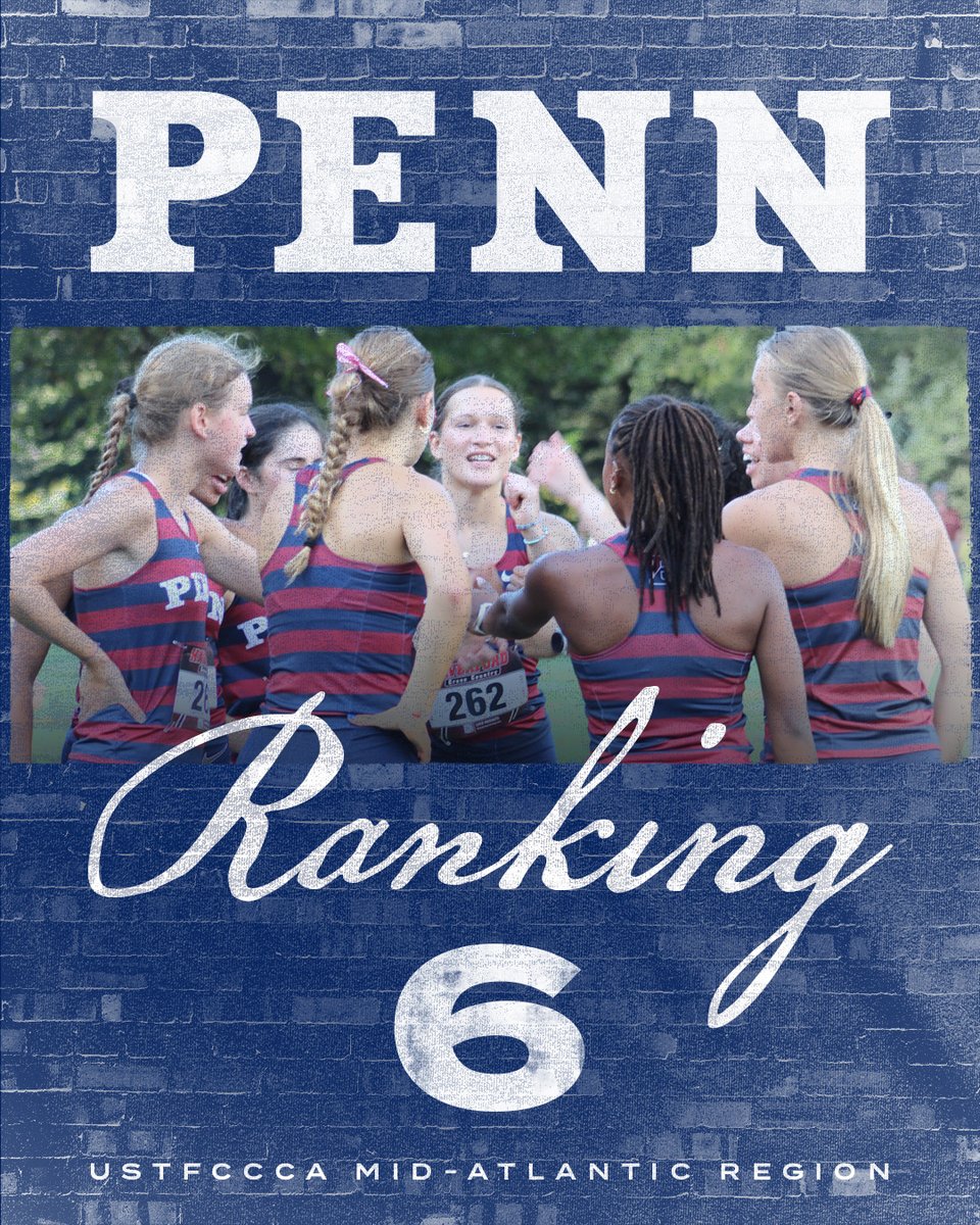 PennTrack's tweet photo. Week 1 Done ✔️

Both cross country teams are in the top 10 of the USTFCCCA's Mid-Atlantic regional ranking!

#FightOnPenn https://t.co/aRGLiMD7uh