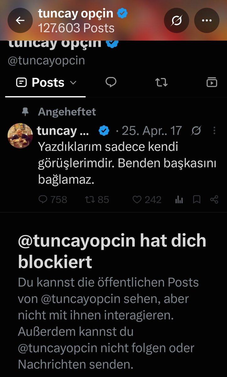 DemirbugaKursat's tweet photo. @tuncayopcin dene agzi bozuk mahremci soytari beni bloklamis. Hamd olsun. Demekki dogru yerdeyim. https://t.co/m1aaCZe0YB