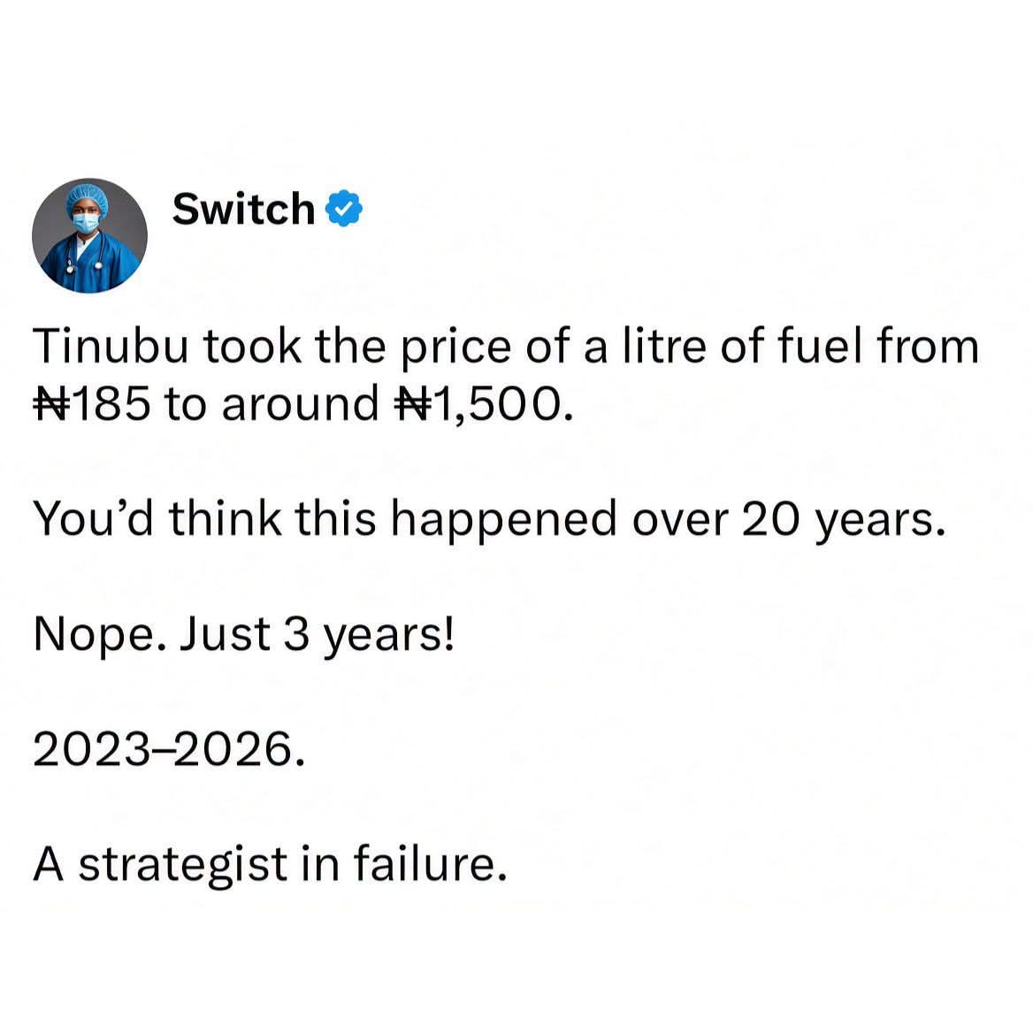 BornJune277141's tweet photo. I swear that man is so wicked, and we still have people supporting him because they belong to the party, or ethnic group. Before you say anything, I am also yoruba. This is the worst government I have experience so far since I was born,so wicked. I pray Allah call him. https://t.co/zecWDq5KKk