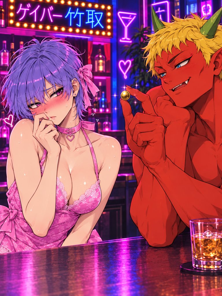DevilOgreDying's tweet photo. かぐや姫伝説の元ネタであるPC88版新竹取物語のゲイバーエンドを昨今で更に質が向上したAIにてイラスト化してもらうなどする。
赤鬼ィさんイケメェン…妄想も捗りますなあ。 https://t.co/1XPaZnbikp