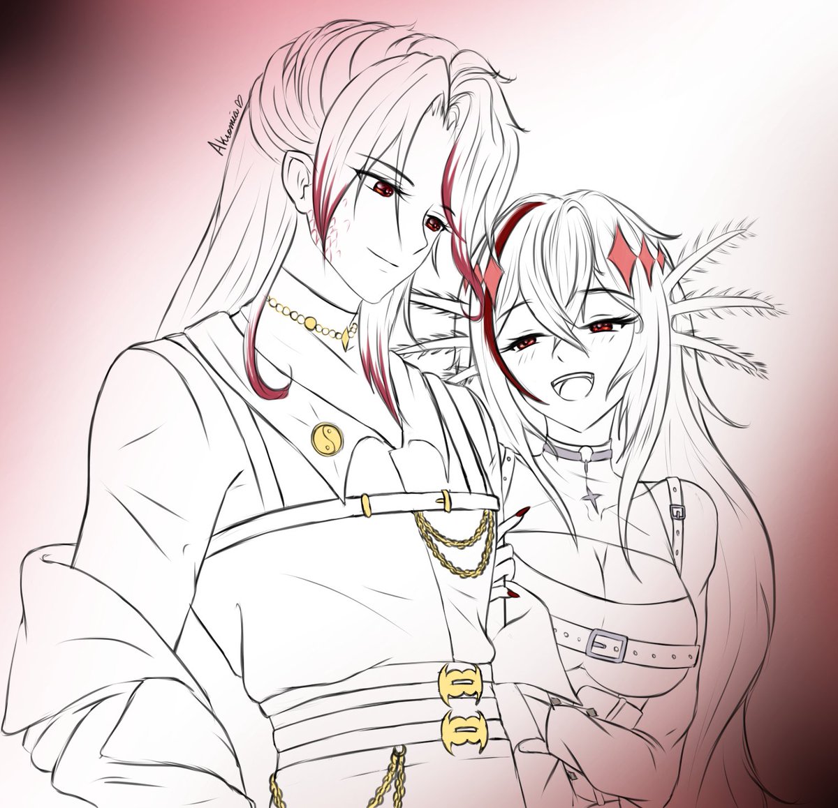 Akromia1's tweet photo. A sketch I made a few days ago for two great friends of mine! LichtBachVT and crimsongoddessVT! Be sure to check them out on Twitch! They are amazing! <3
https://t.co/FLTJZsP1Mj
https://t.co/OgbANciCCU https://t.co/gugV9Fspwi