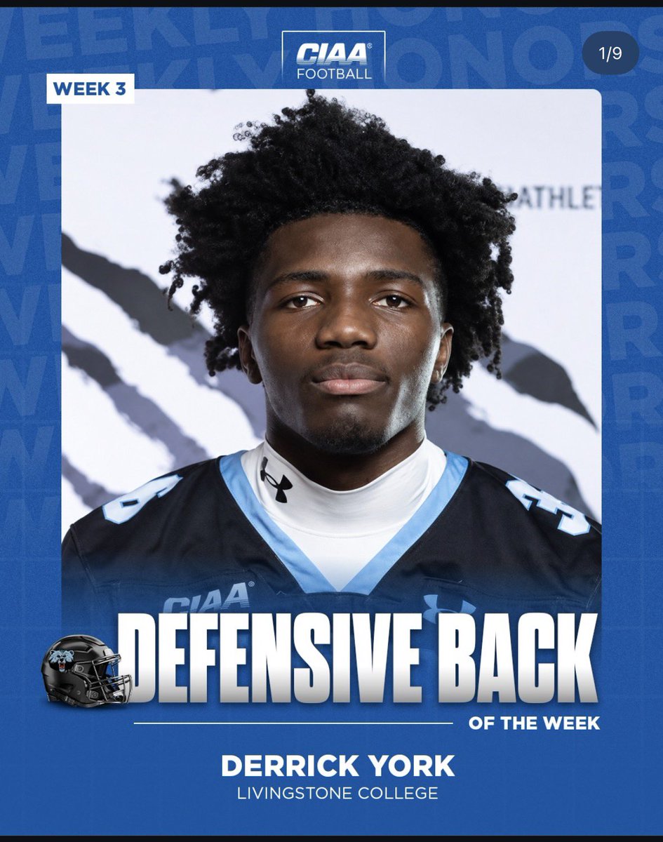 DerrickYork12's tweet photo. AGTG to be named Defensive Back of the week❤️🙌🏾 https://t.co/Uh3Wj8YbRq