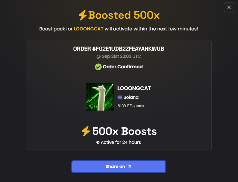 thelooongcats's tweet photo. ⚡ Boosted 500x LOOONGCAT on DEX Screener!
https://t.co/cSF4NYvIRT https://t.co/r1jbrQnGr8