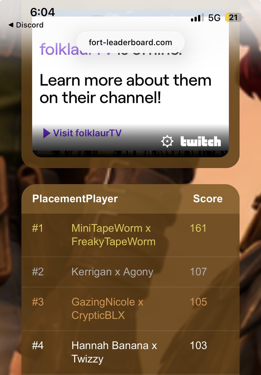 Hanhannah13's tweet photo. 4th WITH @Twizzyfv_7 in @justdreamytv and @folklaurtv tournament thank you for hosting! 

@7VENCLUB https://t.co/4Vn7hP8aMt