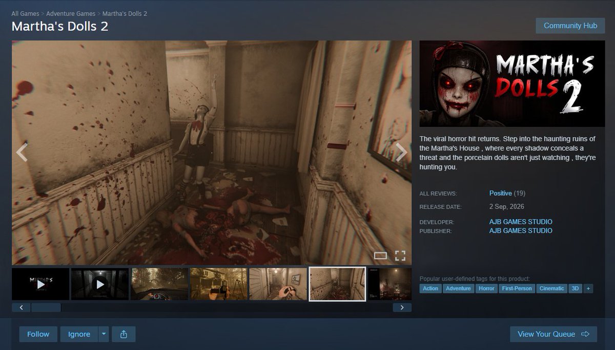 ProgrammerUnity's tweet photo. 🔥 FREE STEAM KEYS GIVEAWAY 🔥

Want to step back into the horror of Martha's Dolls 2? 

I’m giving away free Steam keys TONIGHT ONLY!  

 To get yours:

1️⃣ Repost this post
2️⃣ Comment below with why you want to play Martha's Dolls 2 
3️⃣ DM me for your code!

⏰ Ends tonight , don't miss out! 🗝️👁️

Martha's Dolls 2 on Steam : 

https://t.co/DoiI2uDUAi

#indiegamedev #indiedev #gamedev #gaming #horror #steam #game