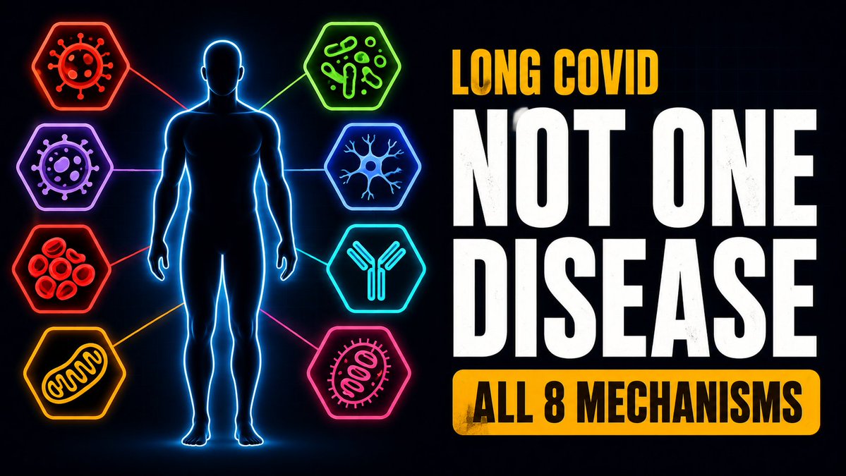 Neuroscope_mp's tweet photo. Long COVID is not one disease.

I'm going through the peer-reviewed papers and clinical trials to dissect what the evidence shows. So far, I've sorted it into 8 boxes, 8 systems that can go wrong after infection.

A first attempt, not the whole story. More coming. https://t.co/x7vhMtHZdj