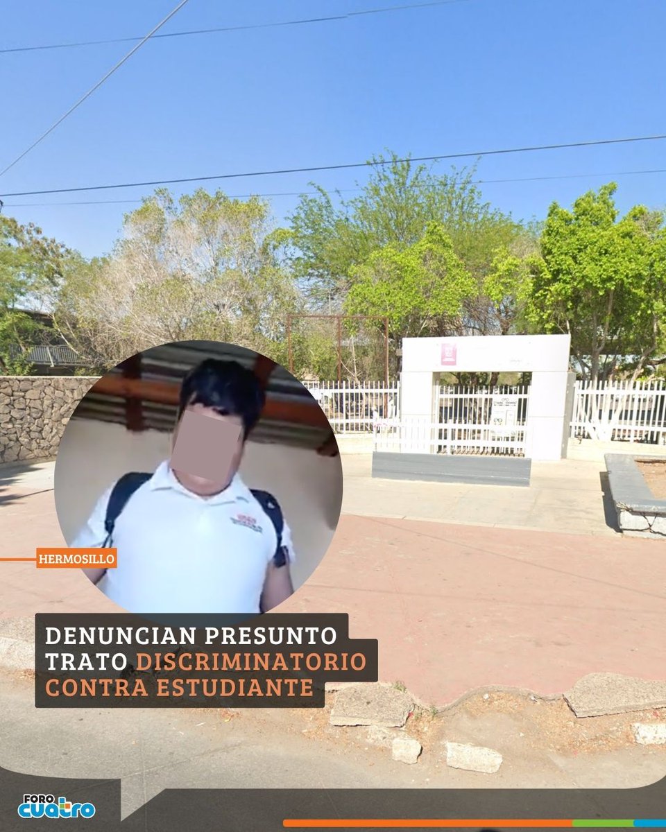 ForoCuatroTV's tweet photo. La familia de Jesús Tadeo Leal, estudiante con discapacidad visual del Cobach Plantel VII de Hermosillo, denunció presuntos actos de violencia y trato discriminatorio dentro del plantel...

👉👉 https://t.co/vbv5z5khTO

#Hermosillo #Sonora #Cobach #Cobach7 #Inclusión https://t.co/vIeXQZG9zI