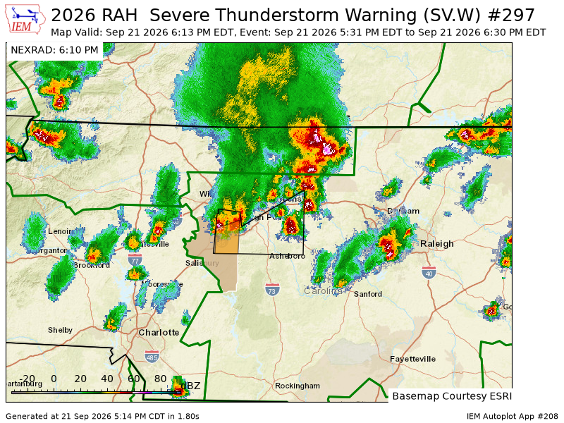 randolphsvwx's tweet photo. RAH updates Severe Thunderstorm Warning [wind: 60 MPH (RADAR INDICATED), hail: <.75 IN (RADAR INDICATED)] (cancels Randolph [NC], continues Davidson [NC]) till 6:30 PM EDT https://t.co/AUjb9v3JD4 https://t.co/uOM0PF2qhM
