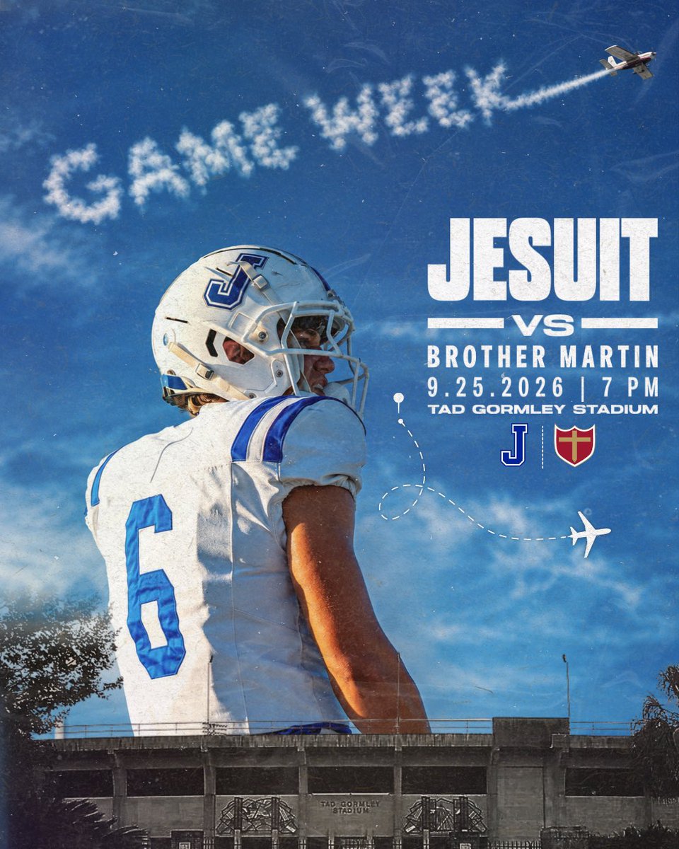 JHSNolaFootball's tweet photo. District Opener
🆚 Brother Martin
🏟️ Tad Gormley Stadium
🕡 Friday 7:00PM https://t.co/P68MH8RhyM