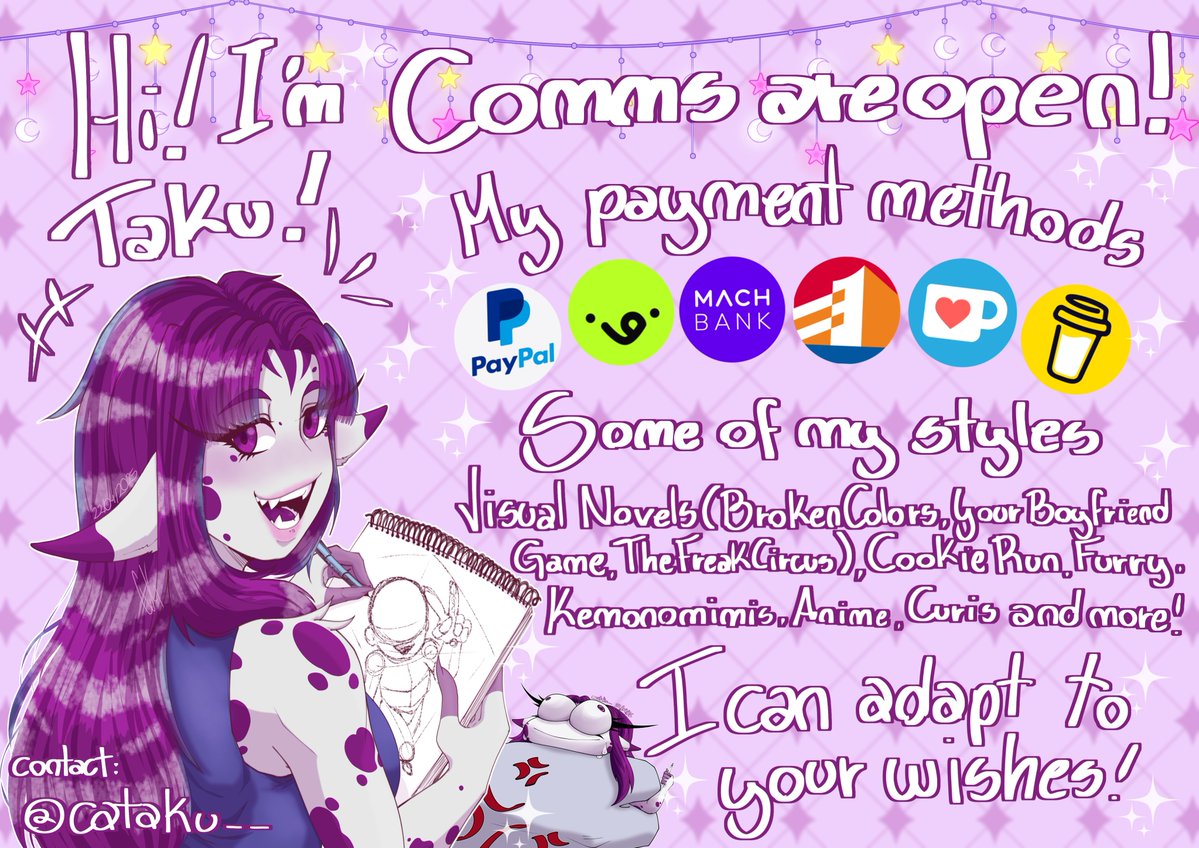cataku__'s tweet photo. ꧁❥࿐❝COMMISSIONS OPEN❞꧂
I reopened commissions with a new sheet👉🏻👈🏻🩷
-DM me if you are interested 💌
-Services and TOS in the following publications(1/4)🩷
→ 🔄 or 🩷ᵎ appreciated TYSM🩷✨
#artcommission #Commission #commissionsopen #lookingforcommission https://t.co/2fHNWAlaP2