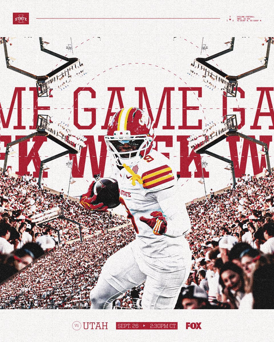 CycloneFB's tweet photo. white out 🌪️

🆚 Utah
📆 Saturday, Sept. 26
📍 Jack Trice Stadium
⏰ 2:30 PM CT
📺 @FOXSports https://t.co/B3Z1t3rrrO