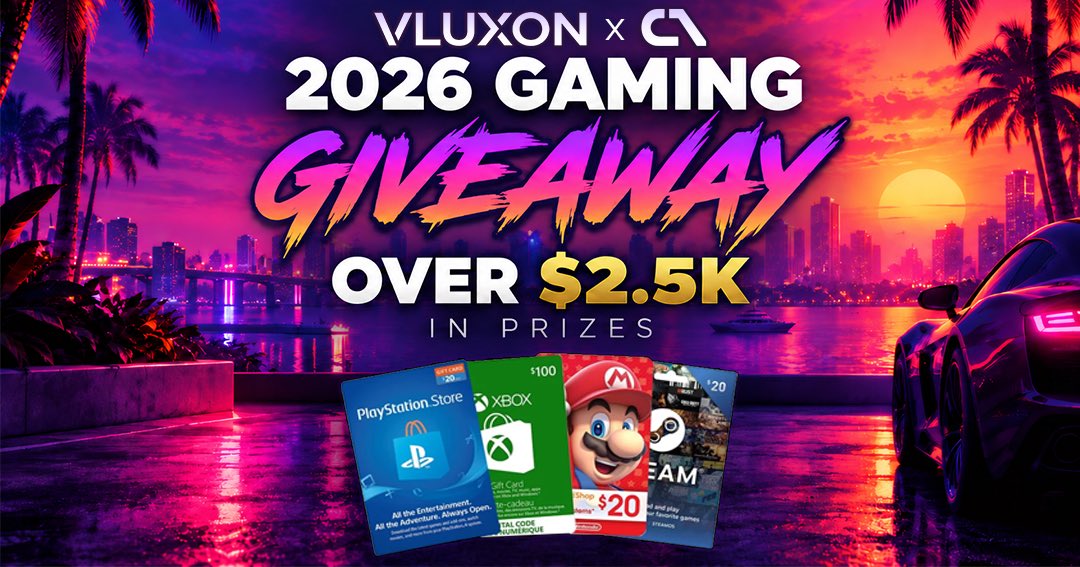 VluxonInc's tweet photo. VLUXON x C:\Games\ - GAMING GIVEAWAY

We’ve teamed up with C:\Games, an independent game studio, for a gaming giveaway with over $2.5K in prizes.

Grand Prize / 1 Winner
GTA VI Ultimate Edition
or gaming gift card(s) of equivalent value

Main Prizes / 4 Winners
GTA VI Standard Edition
or gaming gift card(s) of equivalent value

Bonus Prizes / 35 Winners
Including Gaming Gift Cards, Vluxon Game Server Hosting, Vluxon Gift Cards, and more.

Enter at https://t.co/7ODRhJSXhP

See https://t.co/7ODRhJSXhP for full terms.