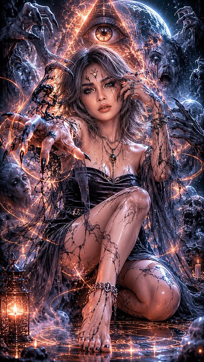 Nevergiveup_93's tweet photo. She doesn't fear the darkness. She commands it. 👁️

They called her cursed. She called it power.

#darkwitch #occultart #witchaesthetic #allseeingeye https://t.co/nG3AE9OvTR