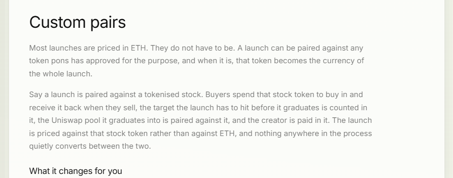 byTheGentleman's tweet photo. robinhood:0x39dbed3a2bd333467115de45665cc57f813c4571 JUST GOT A DIVIDEND LAYER.

$INDEX is now a pairing asset on Pons.

This is much bigger than adding another token to the list.

Launch a token against $INDEX and the entire market runs in INDEX.

> People buy with $INDEX.
> People sell back into $INDEX.
> Liquidity graduates against $INDEX.
> The creator gets paid in $INDEX.

But there’s another layer.

Pons creators can already plug their creator fees into Index treasuries and use them to buy tokenized stocks like $NVDA, $AAPL, $SPY or $QQQ for their own holders.

So Pons now has both pieces:

> @ponsdotfamily creates the markets.
> @TheIndexFi turns their fees into stock rewards.

And that gives robinhood:0x56910d4409f3a0c78c64dd8d0545ff0705389870 something it badly needed.

Its stock rewards no longer have to live only off $INDEX trading volume.

Every Pons project using an Index treasury can become another source of fees for the Index ecosystem.

> Pons gets better launches.
> Creators get paid.
> Their holders get stocks.
> Index gets another revenue stream.

And so: Pons creates the activity > INDEX monetizes it.