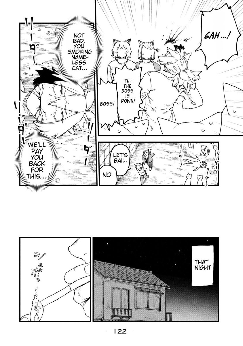 MuhammadTRHasri's tweet photo. Chapter 240 - Continued

Asked what brand of cigarettes he smokes, Zokuneko randomly answers Ploom TECH. He gets instantly exposed Ploom TECH only came out five years ago, so you’re only eight?! Embarrassed and completely out of excuses, the gang leader passes out on the spot 😂 https://t.co/l4tMqrr0Me