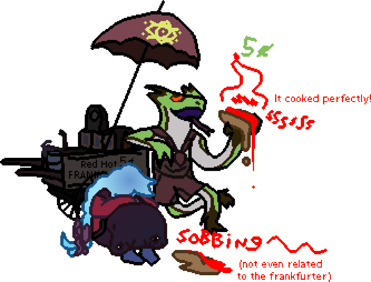 CodenameComlink's tweet photo. Red Hot 5¢ Frankfurters
#deadlock #fanart https://t.co/otxuyDBGpe
