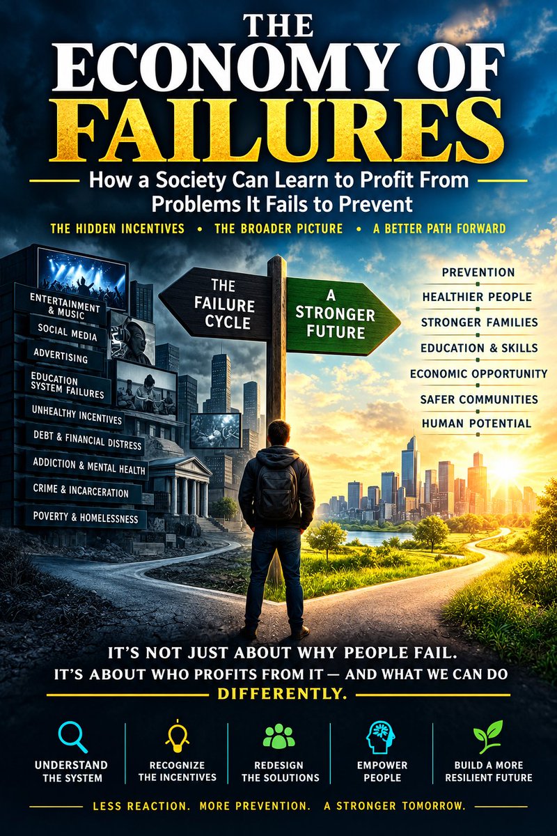 xUSDAinspector's tweet photo. THE ECONOMY OF FAILURES

The Failure Economy: Failure by Design
How Institutions Can Profit From Problems They Fail to Prevent

A society should not measure success by how efficiently it processes human failure. It should measure success by how...
https://t.co/de8vdCDmOO https://t.co/bWbH0VPiiN