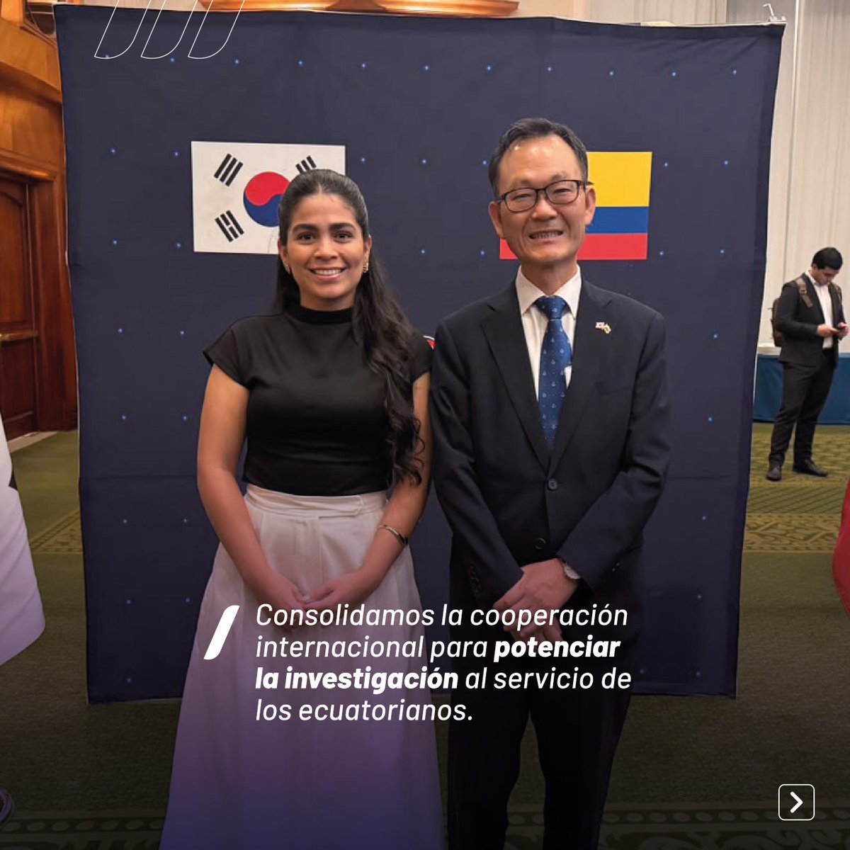 INSPI_ECUADOR's tweet photo. La Directora Ejecutiva del INSPI, Dra. Annie Saltos, participó en la recepción en conmemoración del Día de la Fundación Nacional de Corea, una fecha que permitió reconocer la importancia de los vínculos de amistad y cooperación que Ecuador ha construido con este país a lo largo de las décadas.

El evento contó con la presencia del Embajador de la República de Corea en Ecuador, Jae Hyun Shim, y reunió a autoridades y representantes de distintos sectores en torno a una relación que continúa abriendo espacios para el intercambio de conocimiento, la innovación, la tecnología y el desarrollo.

Para el INSPI, estos encuentros representan una oportunidad para fortalecer alianzas y generar nuevas posibilidades de trabajo conjunto en áreas estratégicas para la ciencia y la salud pública. 🇪🇨🧬🇰🇷