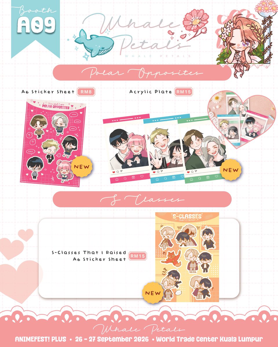 miixiu's tweet photo. 🌸 Share Appreciated! 🌸 [1/3]

We will be here at Animefest plus 2026 🌸

🐋 Booth A09
🐋 World Trade Center Kuala Lumpur, Level 3
🐋 26 - 27 September 2026

PO is open until this Friday, dm me to PO~ ✨
See you guys this weekend!!
#animefestplus #animefestpluscatalogue https://t.co/WJDU8476A0