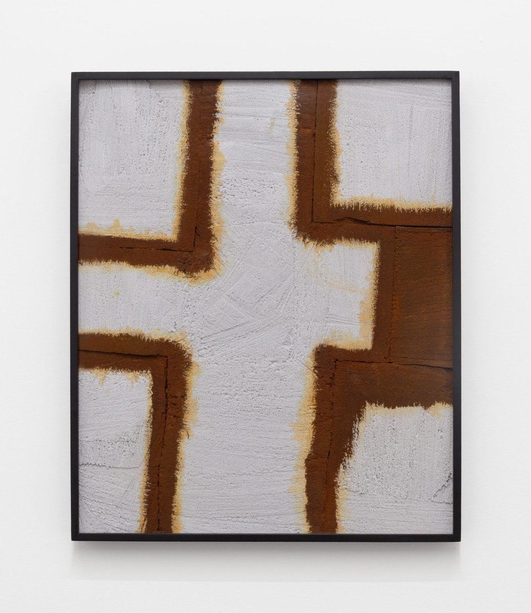tonad_woz's tweet photo. Kern Samuel, Lifeguard, 2026, Pieced styrofoam with rusted acrylic medium (iron metallic surfacer), artist frame, 22.5 x 18.5 in (57.2 x 47 cm) https://t.co/F2NN5I9e1X