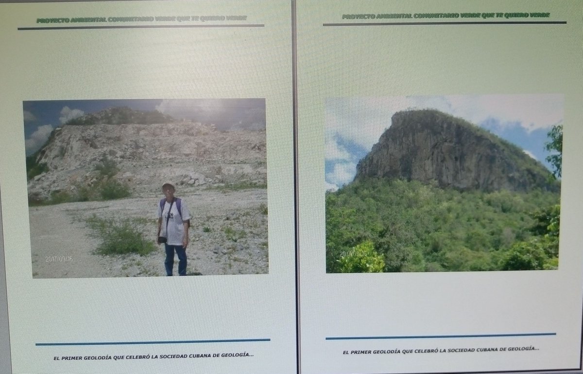 EIPHHUebgpesp3's tweet photo. Tercer sábado de septiembre:  GeoloDia en Cuba: Para visibilizar y socializar la labor de Geociencias al servicio de la sociedad y el desarrollo. Recordando el primer GeoloDia que celebró la Sociedad Cubana de Geología Filial Holguín: Itinerario al Cerro Yabazón. https://t.co/UuziSvi2r8