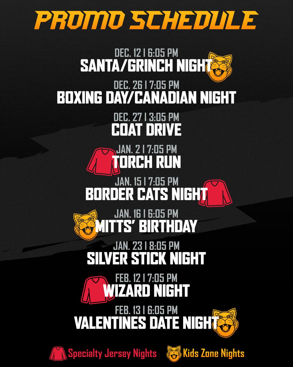 PHProwlers's tweet photo. WAKE UP! THE PROMO SCHEDULE DROPPED! 

Which night are you looking forward to the most?

Don’t miss a single one by locking in your season tickets today at https://t.co/UoHto5Yqt5 #PlayProwlersHockey https://t.co/tjS3Wdw7uX