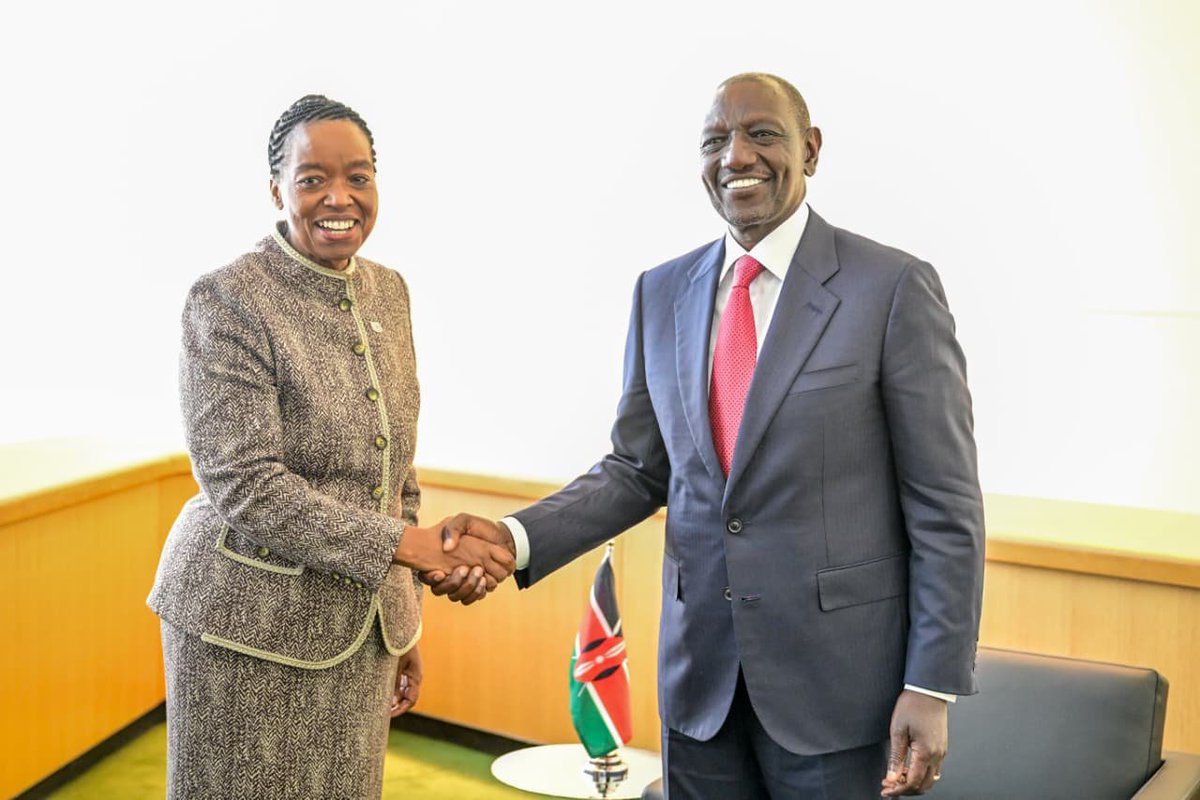 WilliamsRuto's tweet photo. Met the Executive Director of UNODC and Director-General of the United Nations Office at Vienna, @Monica_Juma_, on the sidelines of the United Nations General Assembly in New York.

We agreed to establish a team bringing together the Ministry of Interior, the Office of the Attorney-General, the Ministry of Health and other relevant agencies to develop a strategy on cybercrime, maritime crime, border control and drug abuse.

We will deepen cooperation with UNODC on training and strengthening law enforcement capacity, while exploring collaboration on standards for the treatment of drug abuse.

We will also advance the necessary internal processes on the cybercrime convention, including submitting the matter to Parliament in a timely manner.