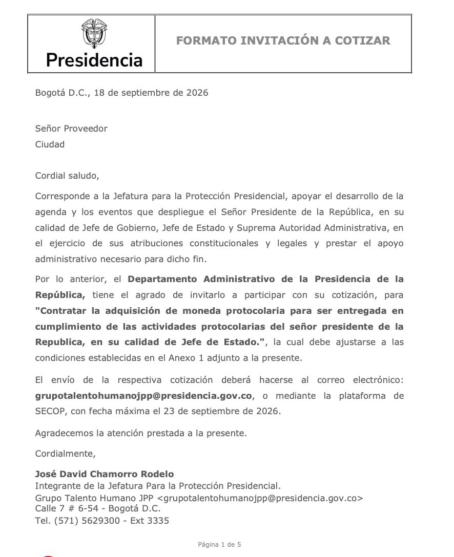UltimaHoraCR's tweet photo. #Política | El Gobierno de Abelardo de la Espriella ya comenzó a cotizar su moneda protocolaria para entregar en actividades oficiales como objeto conmemorativo.

🧵
Vía @laurad_duarte
https://t.co/qVSnCpbdgu https://t.co/G7orNQiGJr