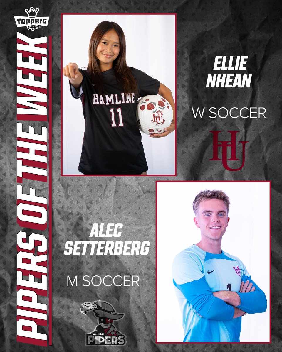 HUPipers's tweet photo. π Pipers of the Week π
β½ Ellie Nhean- Women's Soccer: Senior midfielder Ellie Nhean had one goal and five shots in two games!
β½οΈ Alec Setterberg - Men's Soccer: Senior goalkeeper Alec Setterberg had 7 saves to help the Pipers to a 0-0 draw against Concordia!
#GoHU #PipeItUp