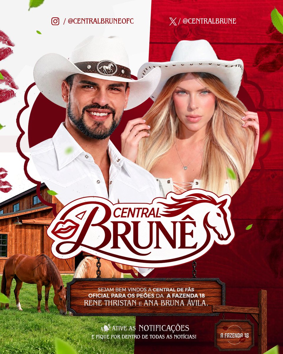 centralbrune's tweet photo. Sejam muito bem-vindos à Central Brunê, a central de fãs de Rene Thristan e Ana Bruna Ávila! Por aqui, você fica por dentro de todas as novidades, momentos e notícias desse casal na A Fazenda 18. Ative as notificações e venha acompanhar tudo com a gente! https://t.co/M65FdGqNhU