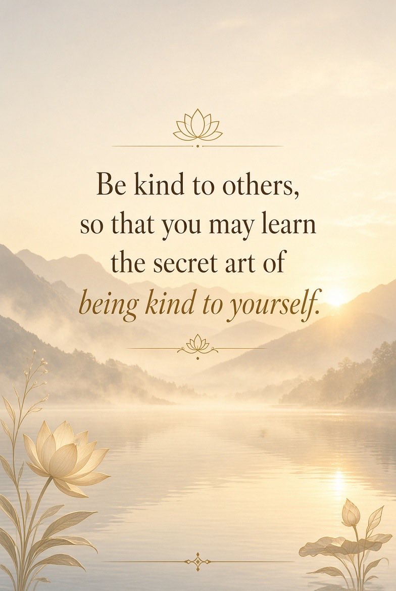 DivineDiscipl's tweet photo. Be kind to others,
so that you may learn
the secret art of being kind to yourself 🌿

#Kriya #Yogananda #Stillness #Presence #Soul #DivineDiscipline #InnerPeace #Meditation https://t.co/toervbBkDZ