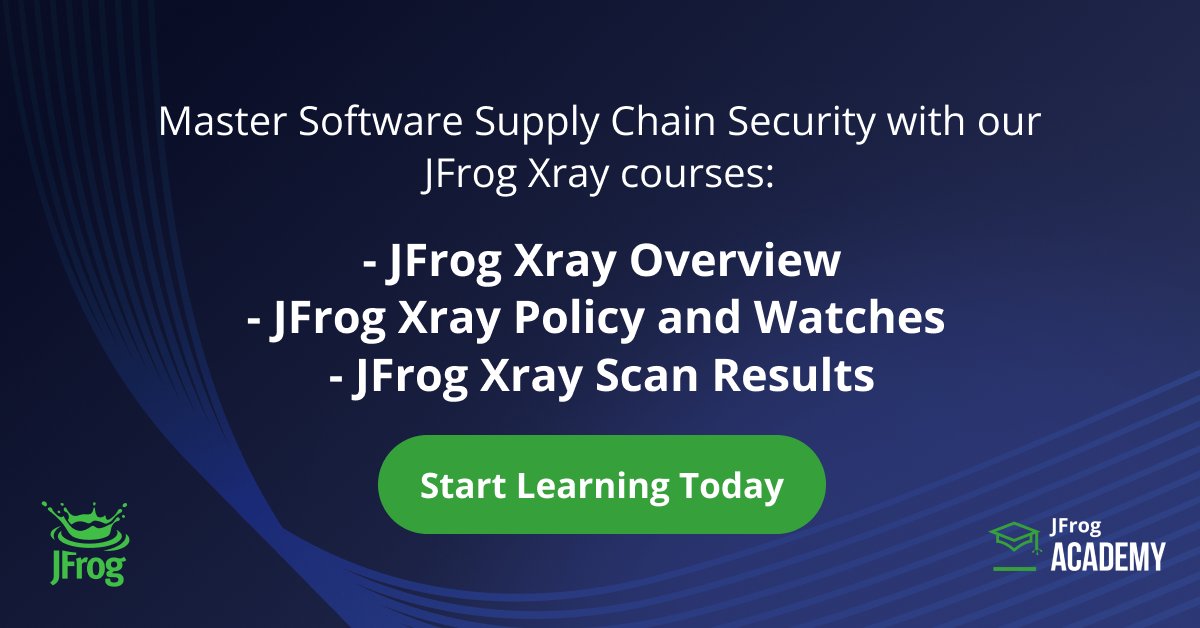 jfrog's tweet photo. 80–90% of modern applications rely on open-source code you didn't write - making dependencies your biggest attack surface. 🤯

Finding vulnerabilities isn't enough; you need automated enforcement that stops risk before production. Master #softwaresupplychain security with our JFrog Xray courses.

👉🏽 Start with "JFrog Xray Overview" for beginners: https://t.co/FB3lPIGieG

Uncover hidden risks across every binary layer with deep recursive scanning, shift-left enforcement, and full SBOM visibility.

Links to our other recommended JFrog Xray courses are in the comments below.👇🏼

#DevSecOps #DevGovOps #Cybersecurity