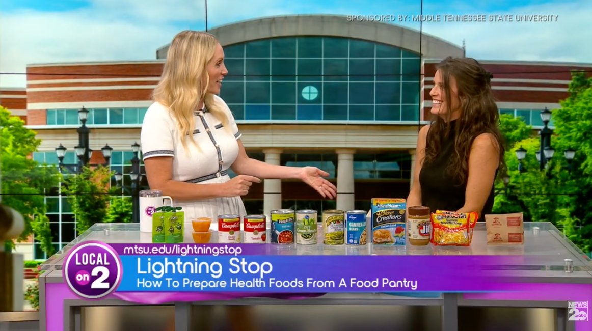 MTSUNews's tweet photo. MTSU’s Lightning Stop is available to all enrolled students and provides things like nonperishable food items, personal hygiene products, household essentials and other necessities. 🔗: https://t.co/aniCHMgkLN
