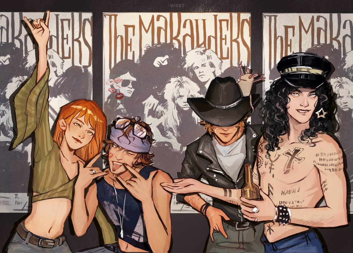 darinaursus's tweet photo. my art for marauders zine  #rockbandAU
#marauders #jily #wolfstar https://t.co/9N7mDtmjzg