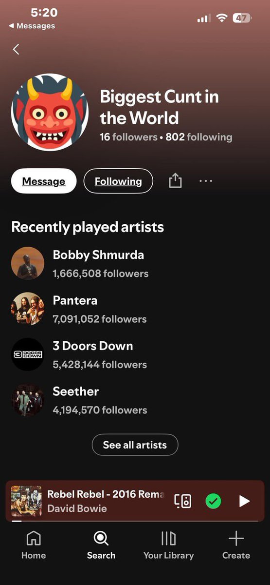 stealthisvibe's tweet photo. someone on reddit got their spotify vandalized and i feel kinda bad for laughing bc that succs but omg https://t.co/gzo5Vtcl8d