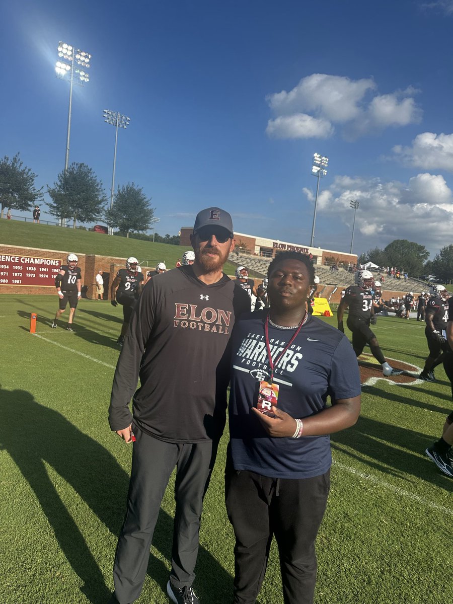 real50mikesmith's tweet photo. Had a great time @ElonFootball. Thanks @Coach_NHarris for the invite. looking forward to making a connection. @EGJAMFB, @Coach_Medici, @Coach__Sides, @EGWarriorFB https://t.co/kidA8dDQ3u