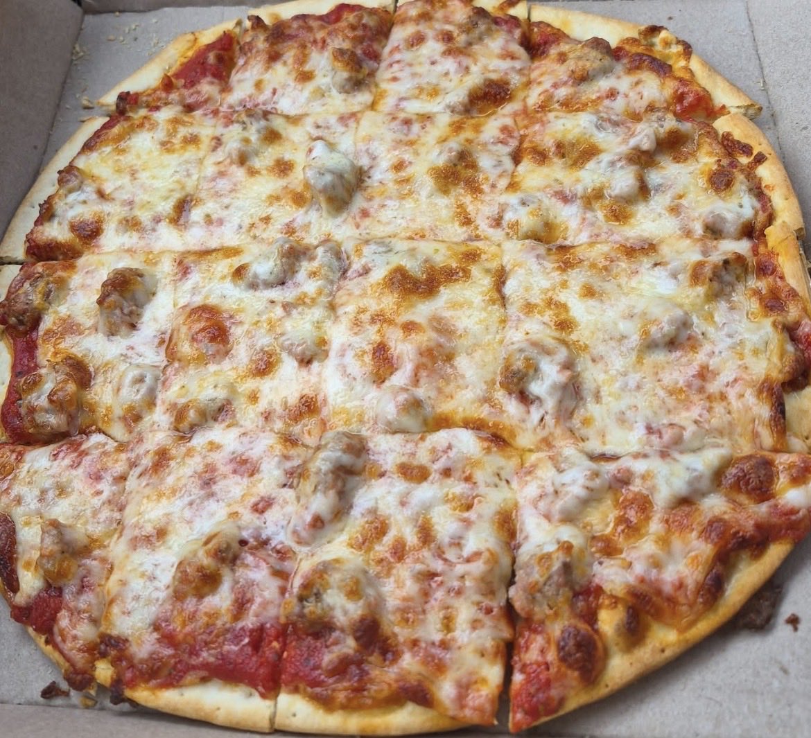 conservfam7's tweet photo. We were so busy today running errands and picking up supplies no time to cook so we just stopped and got a sausage pizza from a local private owned restaurant it was pretty good! https://t.co/azlWQ3jlql