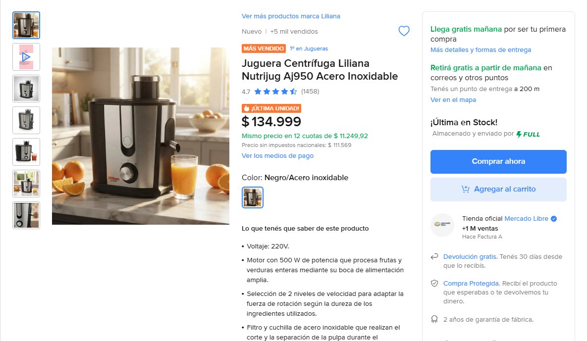 LaDatadelPrecio's tweet photo. 🍊 La jugera #1 más vendida para arrancar el día con jugo recién hecho

Jugera centrífuga Liliana Nutrijug AI950 de acero inoxidable, con motor de 500W y 2 velocidades.

💰 $134.999
🏆 #1 más vendida en jugueras
⭐ 4.7/5 con +1.400 opiniones
🏪 +5 mil vendidos
💳 12 cuotas de $11.249
Además figura como última unidad disponible.
👉 https://t.co/EGkZQbKfgI