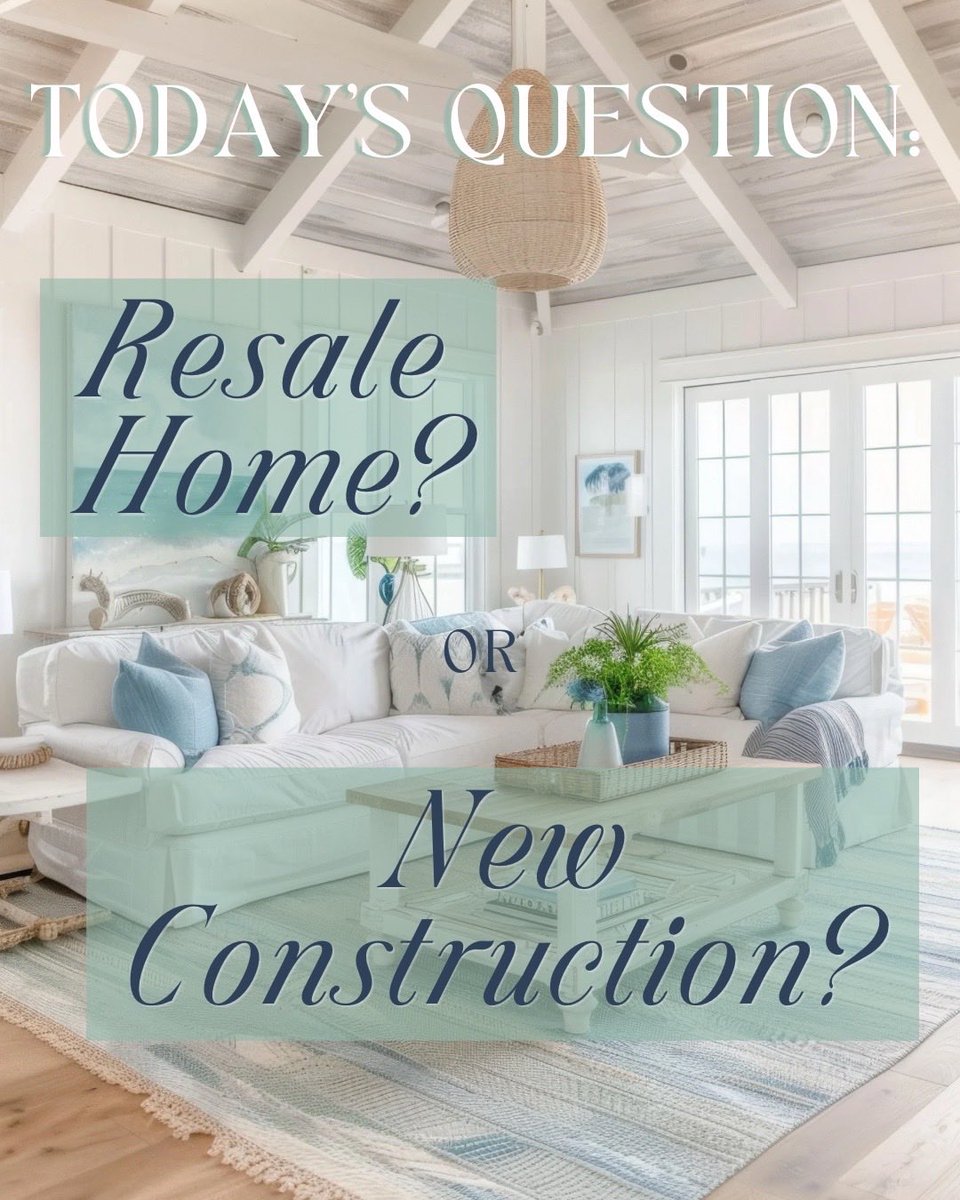 RacheleSellsSRQ's tweet photo. Resale or New Construction? 🏡✨

If you were buying a home today, what would you choose?

A move-in-ready resale, a home with a few DIY projects to make it your own, or brand-new construction?

I’m curious — what’s your pick? 👇
#Sarasota #FloridaHomes
#NewConstruction https://t.co/0z1eIdRGGt