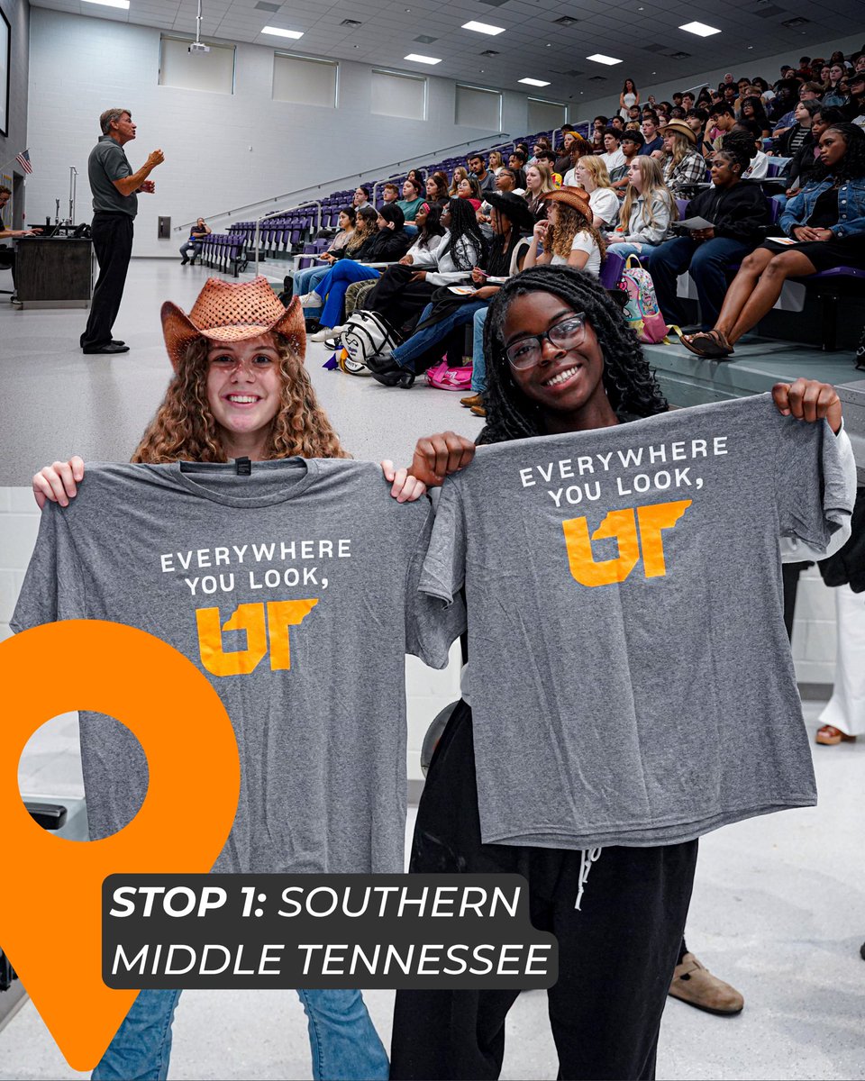 UTSystemNews's tweet photo. Tomorrow marks the kickoff of this year’s Find Your Future high school tour, and we’re excited to begin near @ut_southern. We’ll be visiting four outstanding high schools in the region as we highlight the many pathways a University of Tennessee education can open for students. https://t.co/DpqDwVjthu