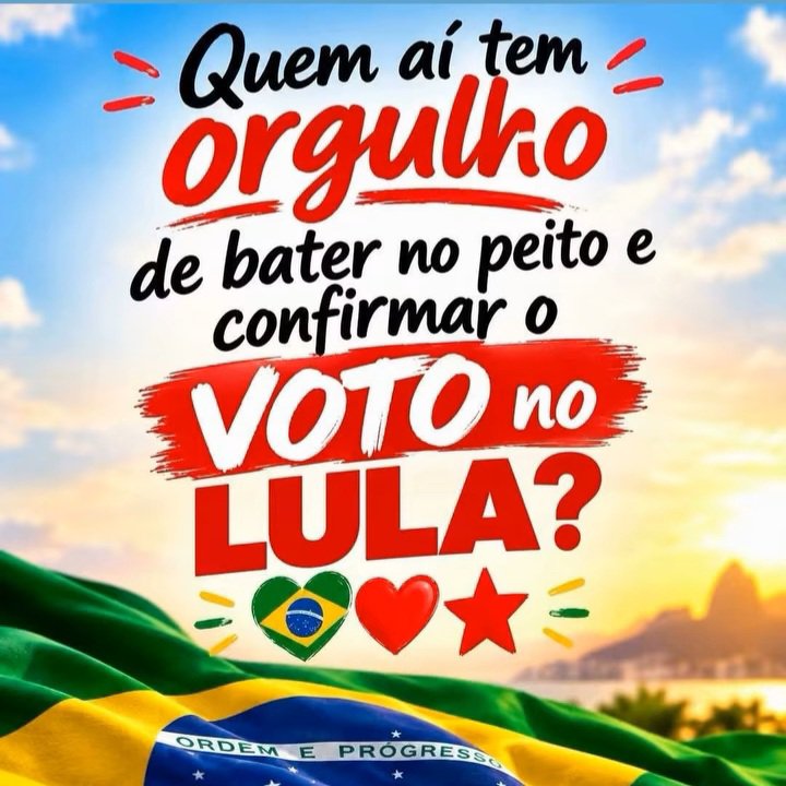Rogeriononatosa's tweet photo. 🚩🚩BOA NOITE LULISTAS!
Faltam exatamente treze dias pra gente apertar o 1️⃣3️⃣ de novo.

VOTE 13
EU VOTO LULA 13 https://t.co/Nu8bv8fMvd
