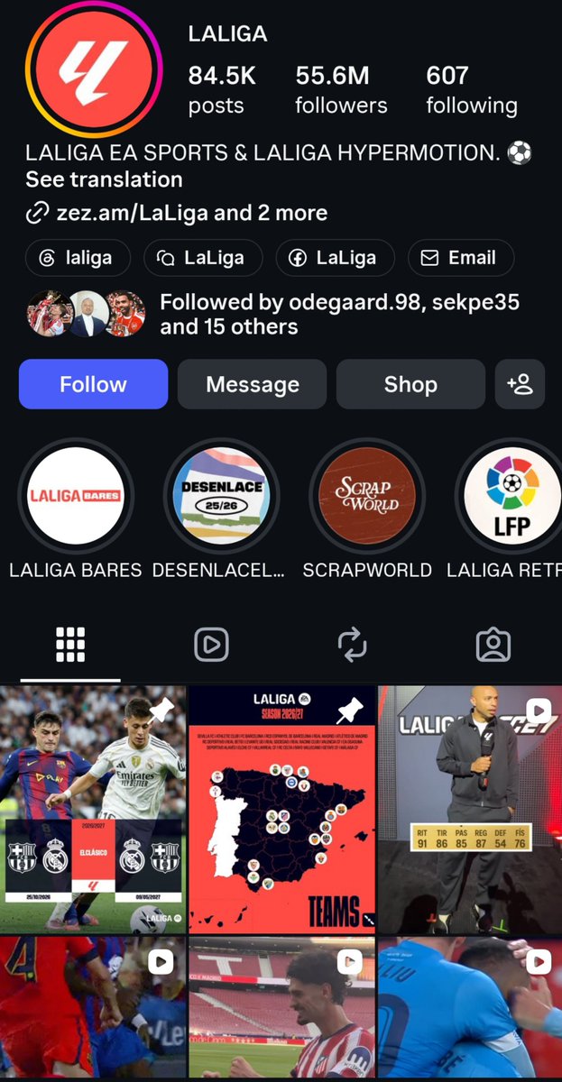 Nirel01's tweet photo. Erling Haaland has more Instagram followers than Laliga. 

One is a player, while the other is the entire league. https://t.co/WBYwOaS0NE