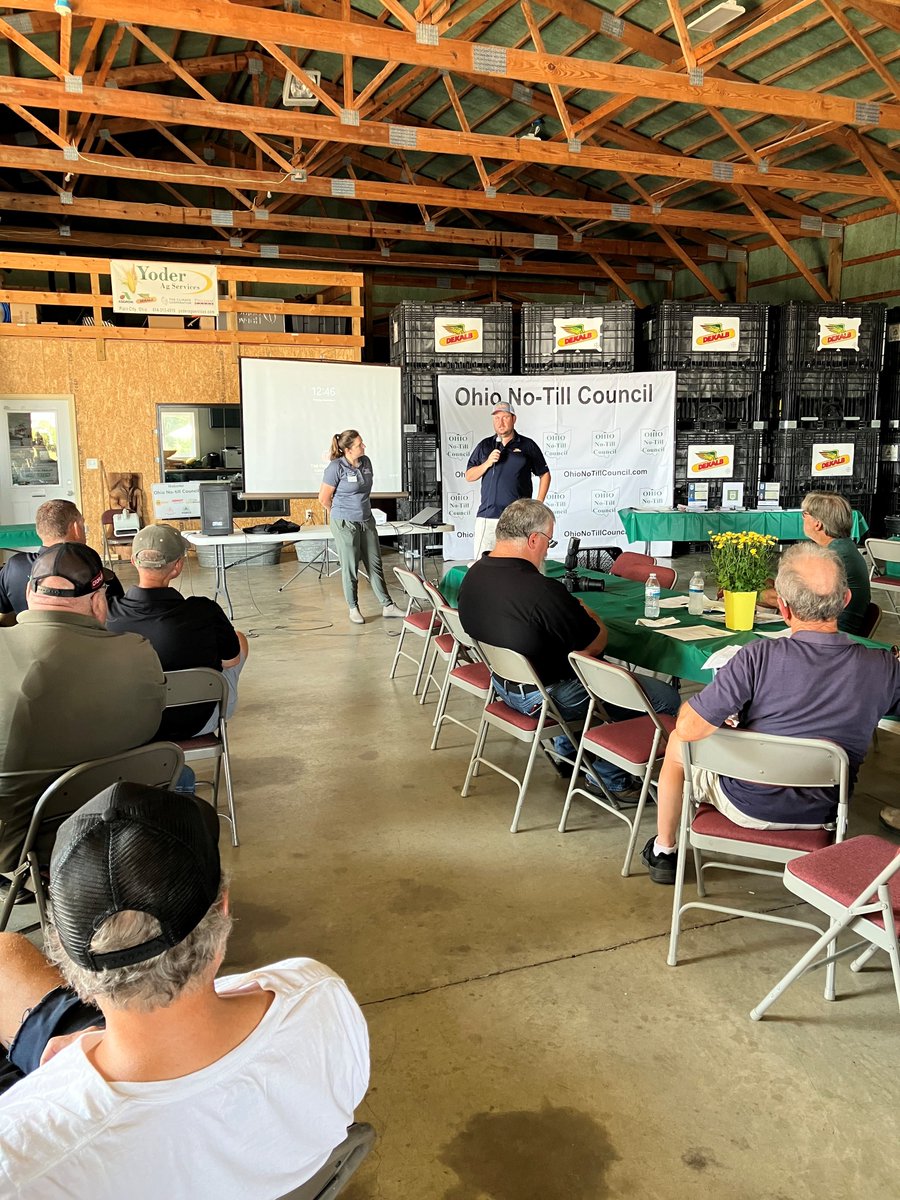 FTGUpProject's tweet photo. Great connecting with attendees at the Ohio No-Till Council field day at Fred Yoder’s farm! We enjoyed hearing from speakers and farmer panelists and sharing the From the Ground Up project during a Q&amp;A with Josh Yoder. #FTGUp https://t.co/OKcJ18dEsM