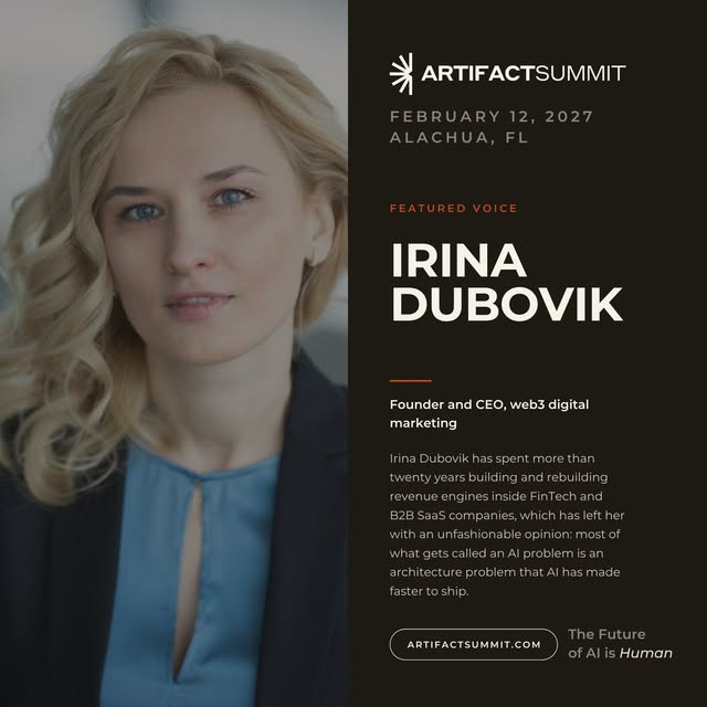 web3dgm's tweet photo. The Future of AI Is Human — Artifact AI Summit 2027 brings together legends and expertise
Legends who changed industries. Experts who turn ideas into real businesses. Unique perspectives, experience, and people — all in one truly unique place.
 
I’m honored to be speaking at ARTIFACT® AI Summit.
 
Behind every project are people who make it happen.

And there is double value when people who create new approaches meet those who implement them — making businesses, founders, and teams stronger, driven by values and big missions that can last for generations.
 
I’m honored to share the stage with Dr. Temple Grandin, whose work transformed how we understand animal behavior, visual thinking, neurodiversity, and humane system design — one of TIME ’s 100 Most Influential People in the World, and the subject of HBO’s Temple Grandin, winner of 7 Emmy Awards by Academy of Television Arts & Sciences — alongside an exceptional lineup of experts and speakers.
 
My session will focus on where AI, Human Judgment, and Revenue Architecture meet — and how we connect them to measurable business outcomes. Featuring the AARRR 2.0 framework, practical tools, and actionable insights.

Boaz S. — my deepest gratitude for turning our case into something real — troubleshooting AI Architecture and the business case together, and for connecting exceptional people. To be continued :)
 
Thank you, Bruce Floyd, the ARTIFACT® AI Summit team, and neuromatch® — for making this possible.
 
And the setting itself is part of the experience:
Santa Fe River Ranch is a 1,500-acre working cattle ranch in Alachua, Florida — a place designed to change the conversation.
 
Exceptional people.
Exceptional ideas.
An exceptional place.
 
Join the early-access list or explore partnership opportunities:
https://t.co/ppJBuUUsyZ

📍 Santa Fe River Ranch, Alachua, Florida
📅 February 12, 2027