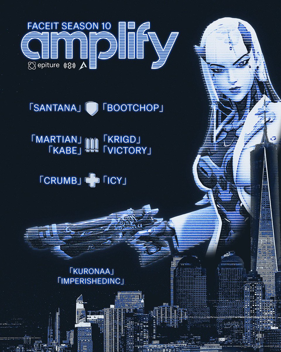 AmplifyEXE's tweet photo. » AMPING IT UP ONCE MORE

Meet the @FACEIT_OW Masters Season 10 Roster

🛡️@santanrah 
🛡️@bootchop 
⚔️@Kri_GD 
⚔️@fpsKabe 
⚔️@okmartian 
⚔️@victory_ow1 
��@crumbpvz 
💉@Iciy_x 

💼@Kuronaa_1 
🎒@imperishedinc 
👠@OhEnvidia 
👞@XiNE_FPS 
👔@RippleFTW 

《 #AmpThePlanet | #FACEIT 》 https://t.co/QT3chQS7WL