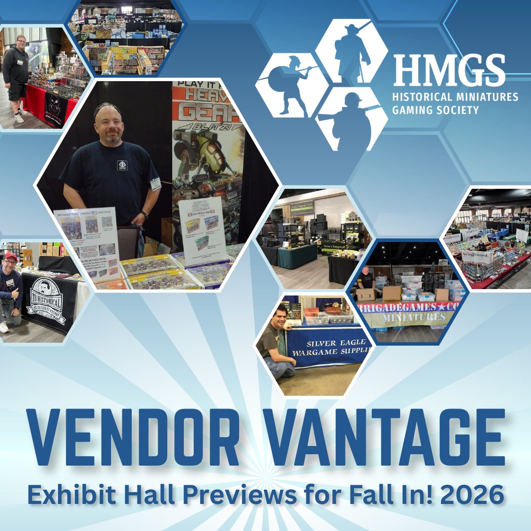 HMGS_Inc's tweet photo. Vendor Vantage: See what’s coming to Fall In! 2026: https://t.co/hvyxM8avY2 Vendors: Share previews in comments, post with #vendorvantage #fallin2026, or email HMGS. #historicalwargaming #historicalminiatures https://t.co/oMc9Qv77xy