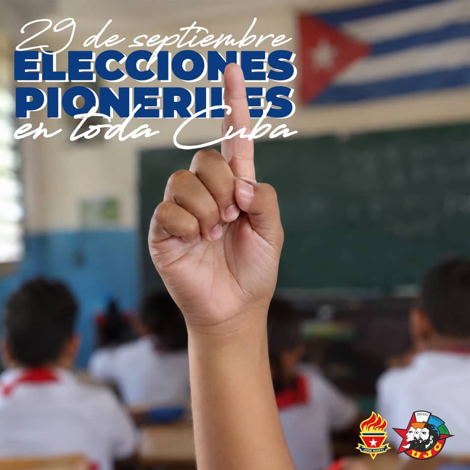 cuba_opjm's tweet photo. 29 de Septiembre Elecciones Pioneriles en todos los Colectivos Pioneriles del país,en saludo al Aniversario 93 de la muerte del 1er Pionero Mártir:Francisco González Cueto(Paquito)y la 1ra asamblea de destacamento,donde se seleccionan a los pioneros con cargos en el destacamento. https://t.co/trTwiWK1NM