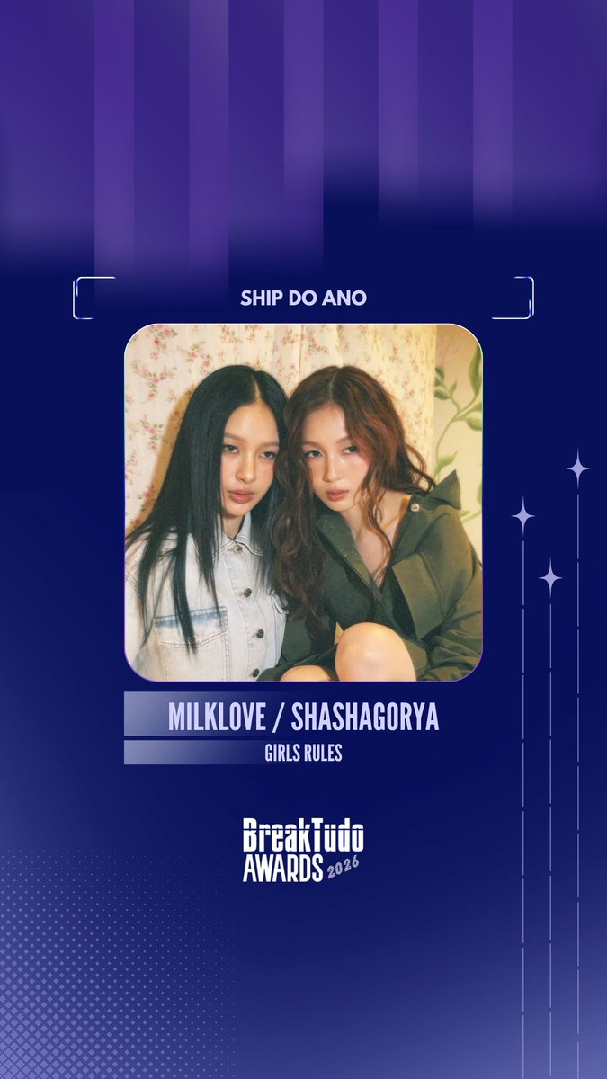 MilkLoveESP's tweet photo. ¡Nuestras chicas están nominadas en los #BreakTudoAwards a Ship del Año por sus personajes de Sasha y Gorya en Girl Rules! 🎉

🗳️ ¡Pueden votar todos los días las veces que quieran! Recuerden presionar el botón de votación hasta 5 veces cada vez que voten para aprovechar todas las oportunidades. 

📎: https://t.co/YqzSRN4aLE

#MilkLove #มิ้ลค์เลิฟ